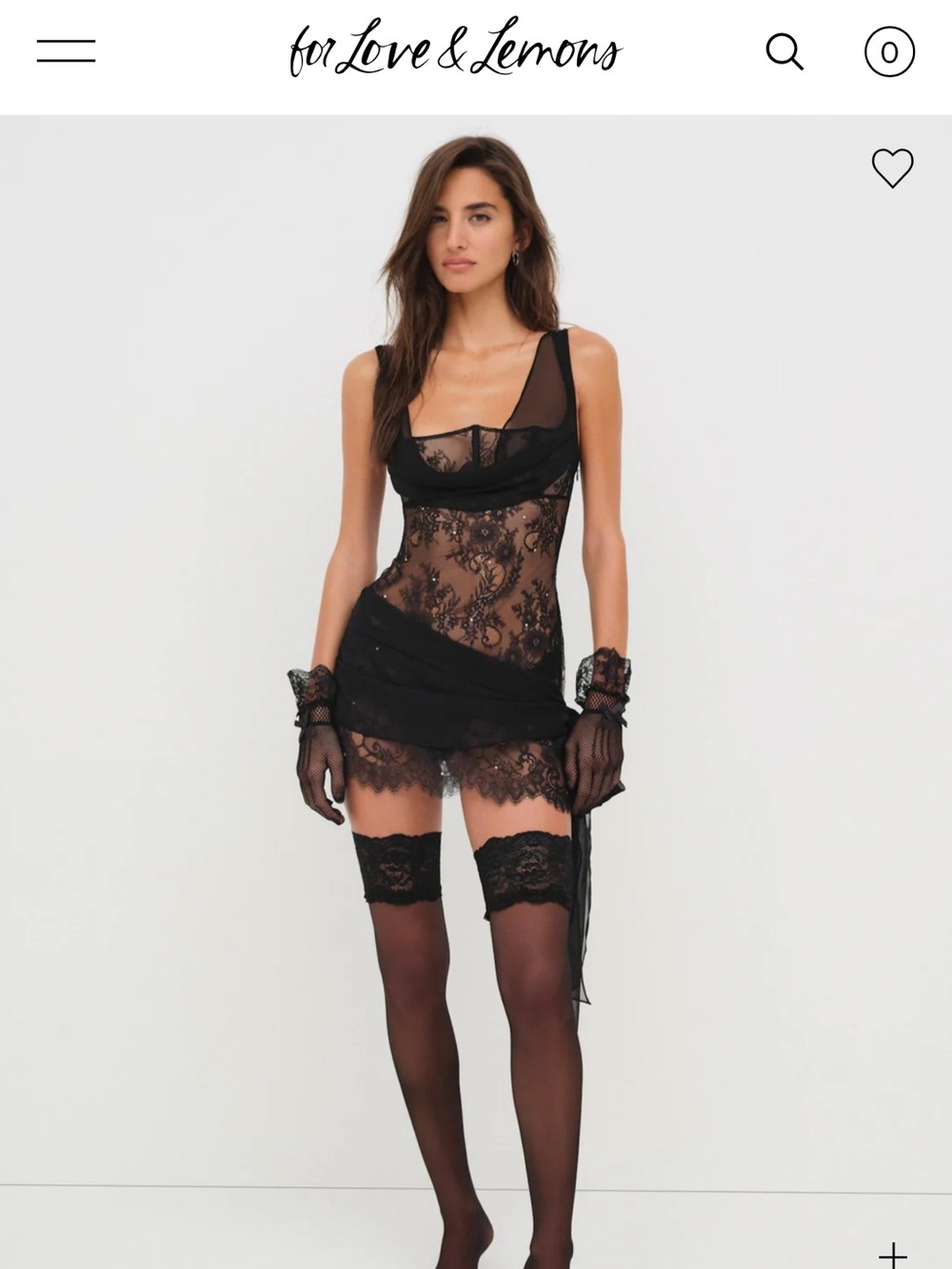 For Love & Lemons Sonja Slip Dress Black Lace Lingerie Slip Dress With Sash